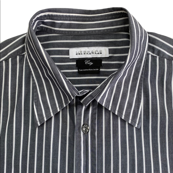 VERSACE Collection City Men’s Size 43 Long Sleeve Shirt - Picture 4 of 13